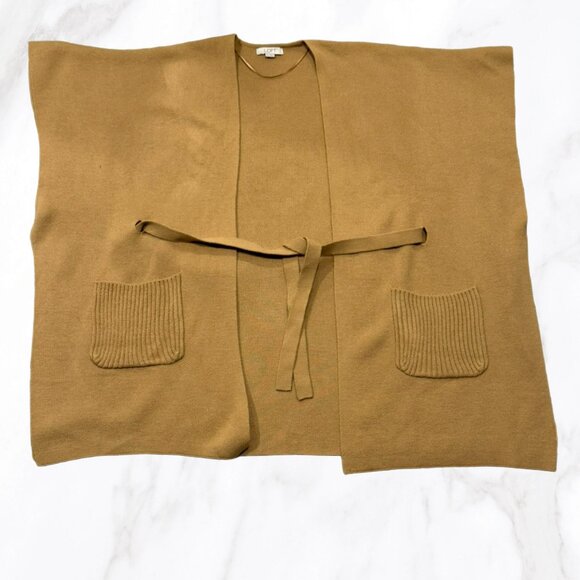 LOFT‎ Women's Oversized Camel Kimono Sleeve Open Cardigan w/Tie, Size XS/S - Picture 7 of 8
